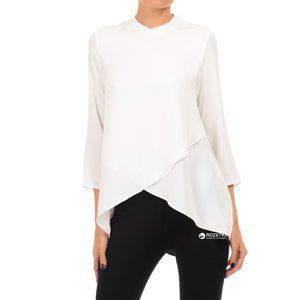 Zara | White drape front blouse